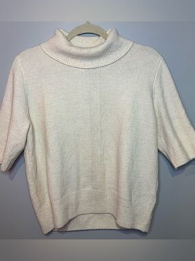 H&M Cream Short-Sleeve Turtleneck Sweater